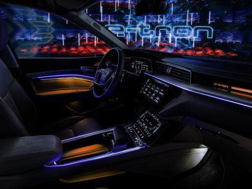 The Audi e tron prototype on the stage in the Royal Danish Playhouse in Copenhagen medium